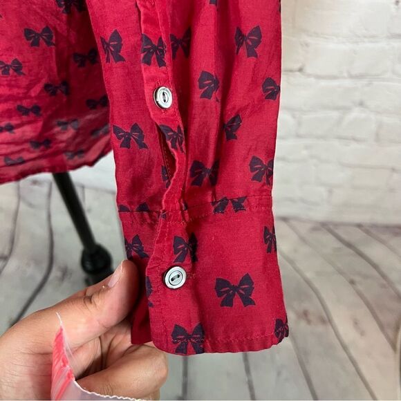 J Crew Boy popover in bows size 0 silk blend - Picture 7 of 10